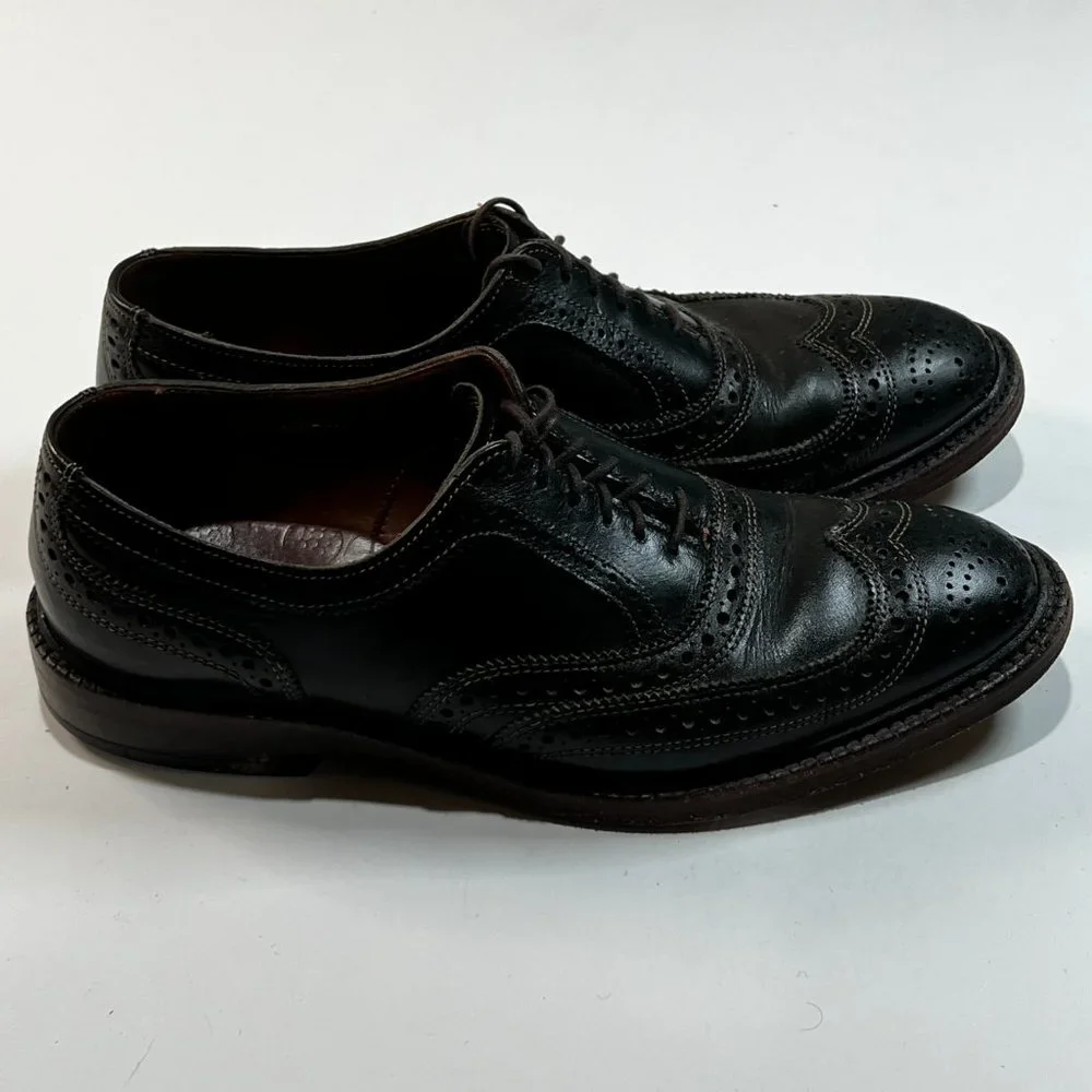 Allen Edmonds McTavish Black‎ 7/5 D Black Leather Wingtip Dress Shoes
